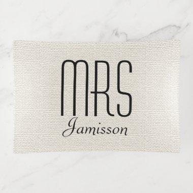 Rustic Off White MRS Fused Glass Personalized Trinket Tray