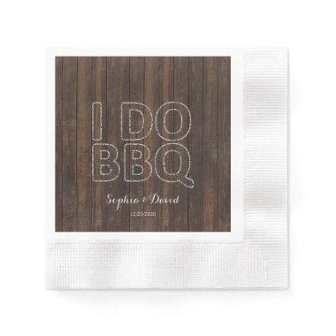 Rustic Old Barn String Lights I DO BBQ Paper Napkins