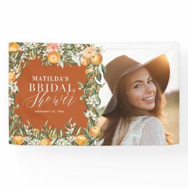 Rustic orange citrus botanical  party banner