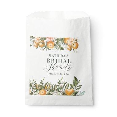 Rustic orange citrus botanical  party favor bag