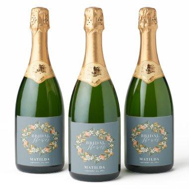 Rustic orange citrus botanical  party sparkling wine label