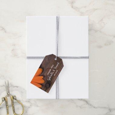 Rustic Orange Daisy Country Barn Wedding Favor Tag