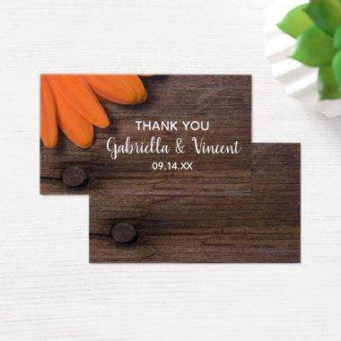 Rustic Orange Daisy Country Barn Wedding Favor Tag