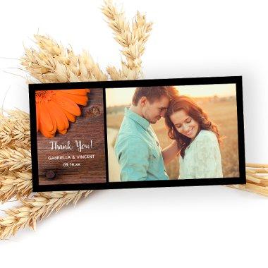 Rustic Orange Daisy Country Thank You Photo