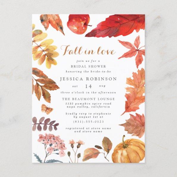 Rustic Orange Leaves | Fall-Themed Bridal Shower Invitation PostInvitations