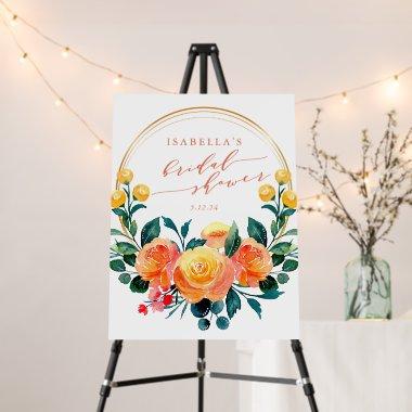 Rustic Orange Watercolor Floral  Foam Board