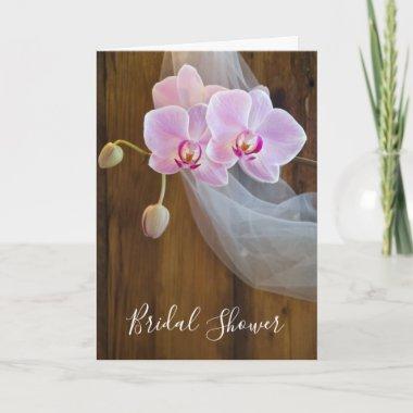 Rustic Orchid Elegance Bridal Shower Invitations