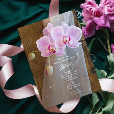 Rustic Orchid Elegance Ranch Bridal Shower Invitations