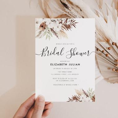 rustic pampas fall bridal shower invita Invitations