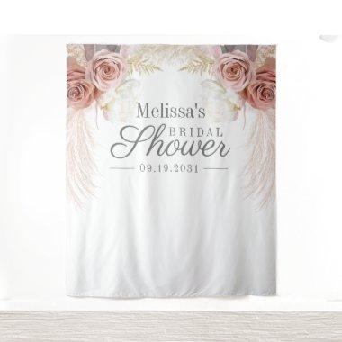 Rustic Pampas Grass Tan Bridal Shower Tapestry