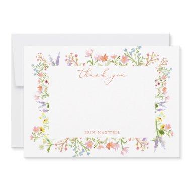 Rustic Pastel Wildflower Frame  Flat Thank You