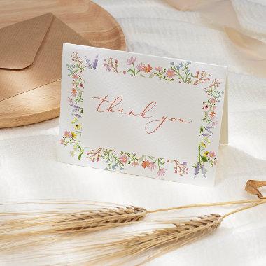 Rustic Pastel Wildflower Frame  Thank Thank You