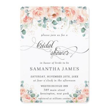 Rustic Peach Floral Roses Greenery
