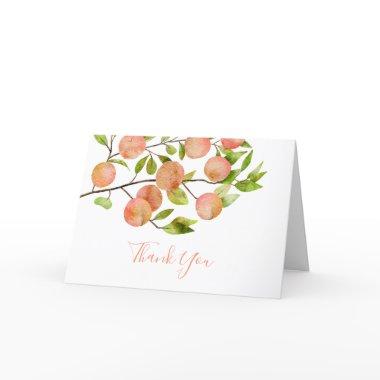 Rustic Peach Summer Bridal Shower Thank You Invitations