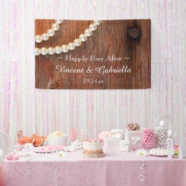 Rustic Pearls and Barn Wood Country Wedding Banner