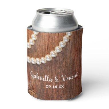 Rustic Pearls Country Barn Wedding Favors Can Cooler