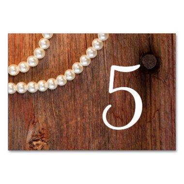 Rustic Pearls Country Barn Wedding Table Numbers