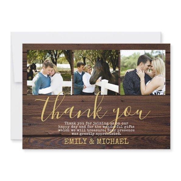 Rustic PHOTO Thank You  Barn Gold