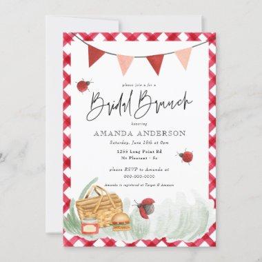 Rustic Picnic Backyard BBQ Bridal Brunch Invitations