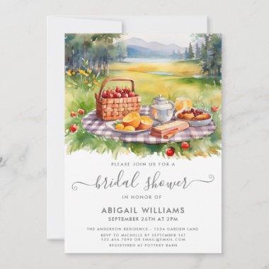 Rustic Picnic Park Forest Meadow Bridal Shower Invitations