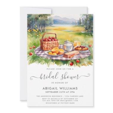 Rustic Picnic Park Forest Meadow Bridal Shower Invitations