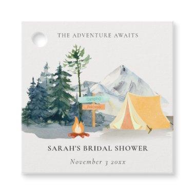 Rustic Pine Woods Camping Mountain Bridal Shower Favor Tags