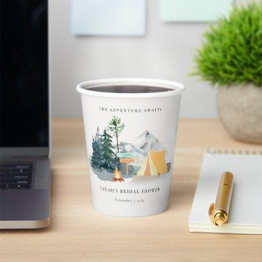 Rustic Pine Woods Camping Mountain  Paper Cups