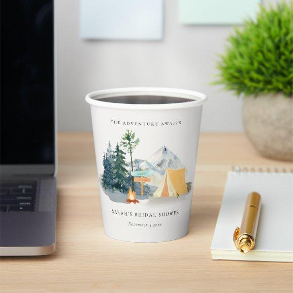 Rustic Pine Woods Camping Mountain  Paper Cups