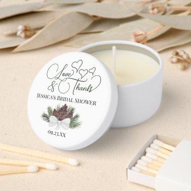 Rustic Pinecones Love & Thanks  Mini Candle Favors