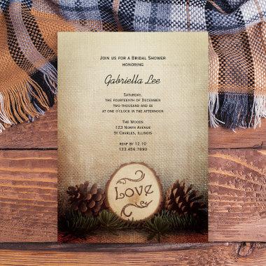 Rustic Pines Woodland Bridal Shower Invitations