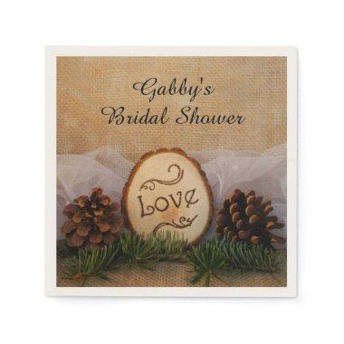 Rustic Pines Woodland Bridal Shower Paper Napkins