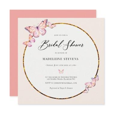 Rustic Pink Butterflies Boho Frame