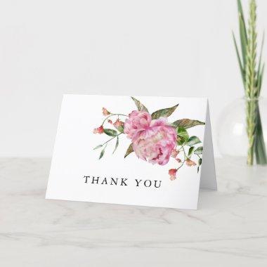 Rustic Pink Floral Bridal Shower Thank You Invitations