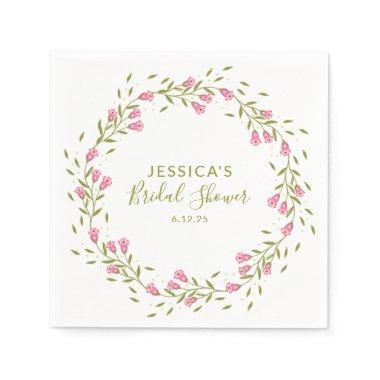 Rustic Pink Garden Flowers Custom  Napkins