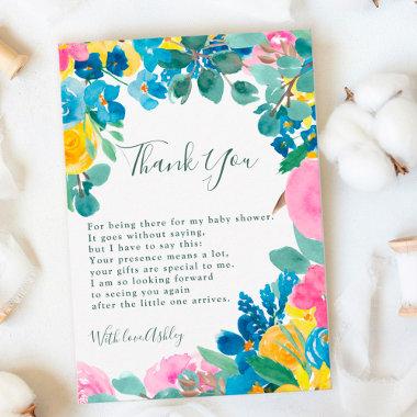 Rustic pink green summer floral baby shower thank you Invitations