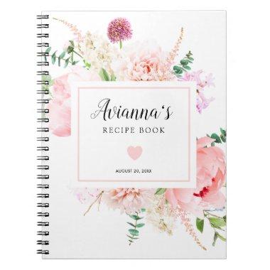 Rustic Pink Peony Bridal Shower Notebook