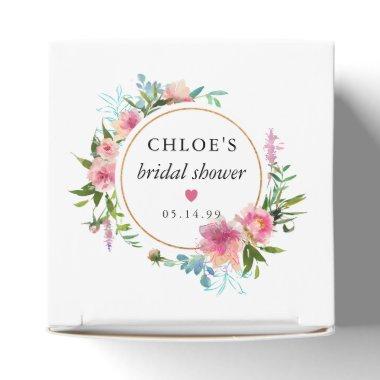 Rustic Pink Peony Floral Bridal Shower Favor Boxes