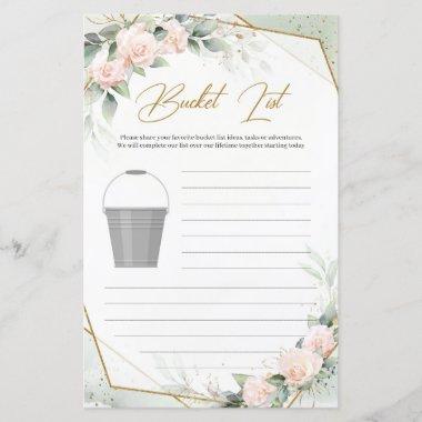 Rustic pink roses greenery gold Bucket List game