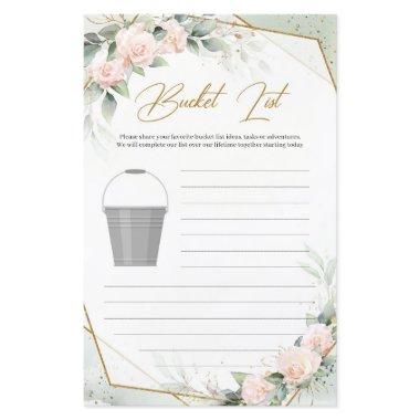 Rustic pink roses greenery gold Bucket List game