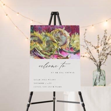 Rustic Pink Yellow Sunflower  Welcome Foam Board