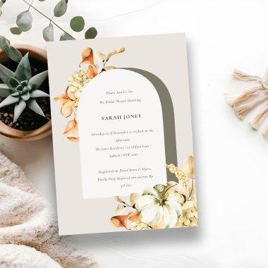 Rustic Pumpkin Arch Floral  Invite