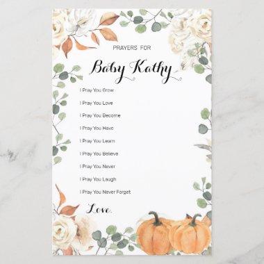 Rustic Pumpkin Fall in Love Prayers for Baby Sign