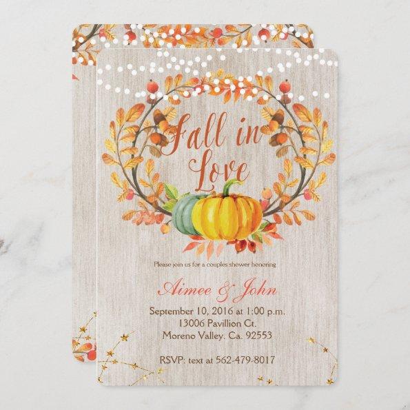 Rustic pumpkin fall Invitations