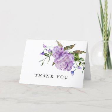 Rustic Purple Floral Bridal Shower Thank You Invitations