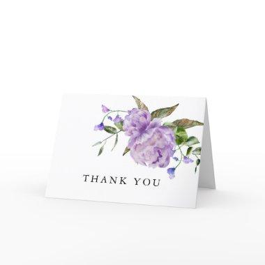 Rustic Purple Floral Bridal Shower Thank You Invitations