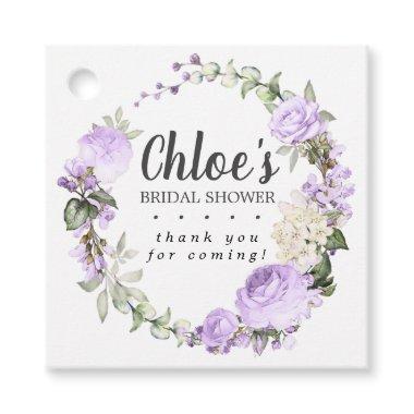 Rustic Purple Floral  Thank You Favor Tags