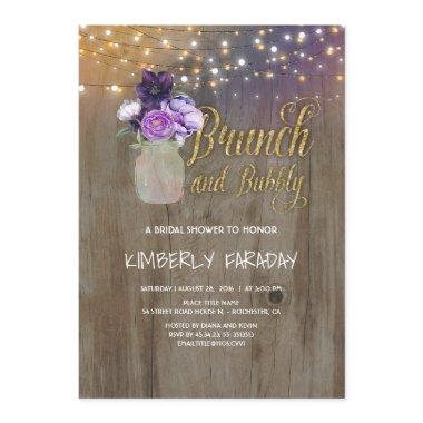 Rustic Purple Floral Mason Jar