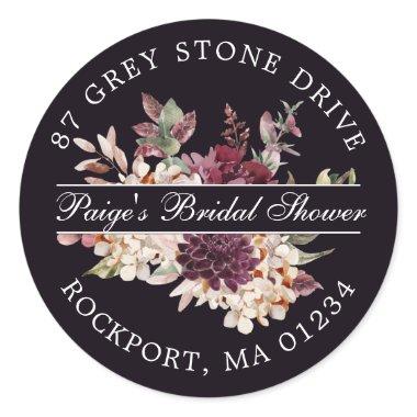 Rustic Purple Pink Floral Return Address Label