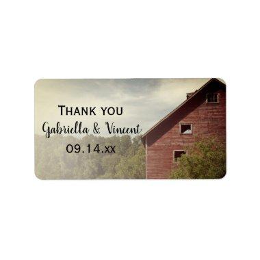 Rustic Red Barn Country Wedding Favor Tag