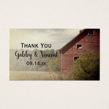 Rustic Red Barn Country Wedding Favor Tags